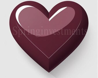Burgundy Heart Sticker