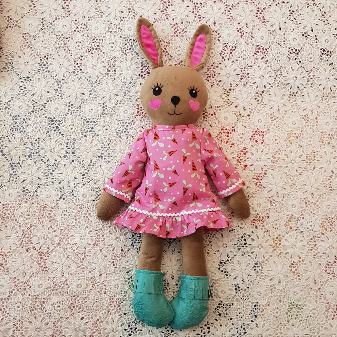 Bunny Rabbit Doll, Kawaii Plush, Rabbit Lover Gift, Handmade Rag Doll ...