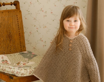 Kids Basic V Poncho Crochet Pattern WM2042 
