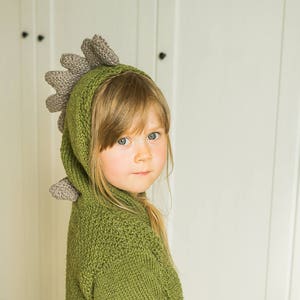 KNITTING PATTERN dinosaur sweater knitting pattern x Dragon Hoodie Knitting Pattern Kids x Kids Hoodie Pattern x Boys Knitting Patterns Rex image 6