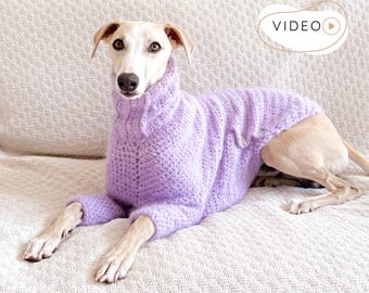Dog Sweater CROCHET PATTERN with Video, Collared Pet Coat Jumper DIY, Dog Jumper Crochet Pattern for Small Medium Large Breeds I Doggo No 18