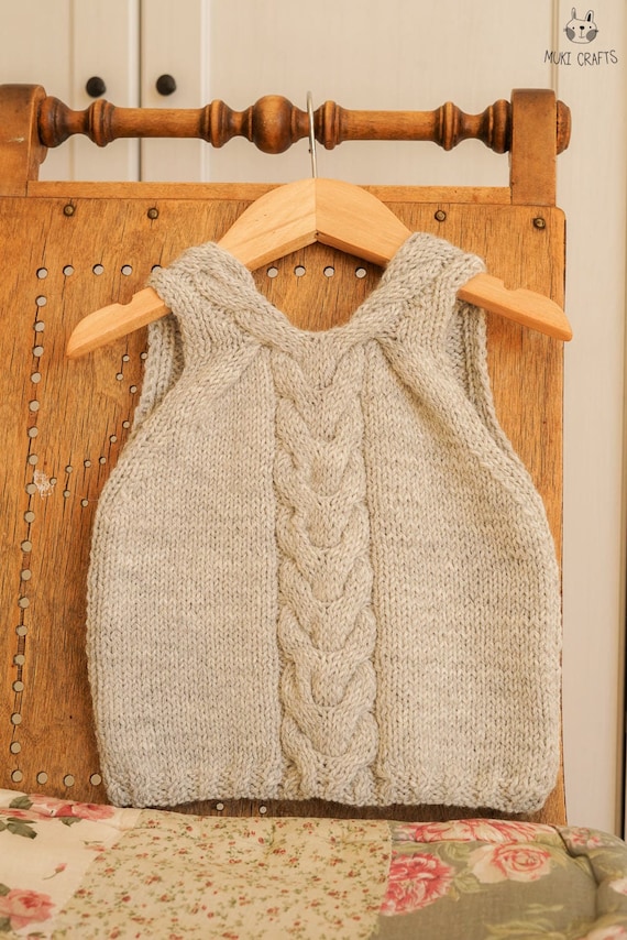 KNITTING PATTERN Cable Vest X Kids Vest Knit Pattern X Baby Etsy