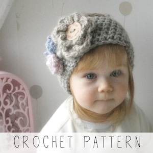 Girls Headband CROCHET PATTERN, Beginners Ear Warmer with Crochet Flowers, Easy DIY Headband Tutorial for Kids (kids, women sizes) I Britney