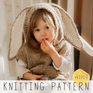 Modèle de tricot au format PDF : poncho à capuche en fil volumineux (6 mois - enfants 10 ans, adulteS-H), adapté aux débutants avec vidéo I Phoebe