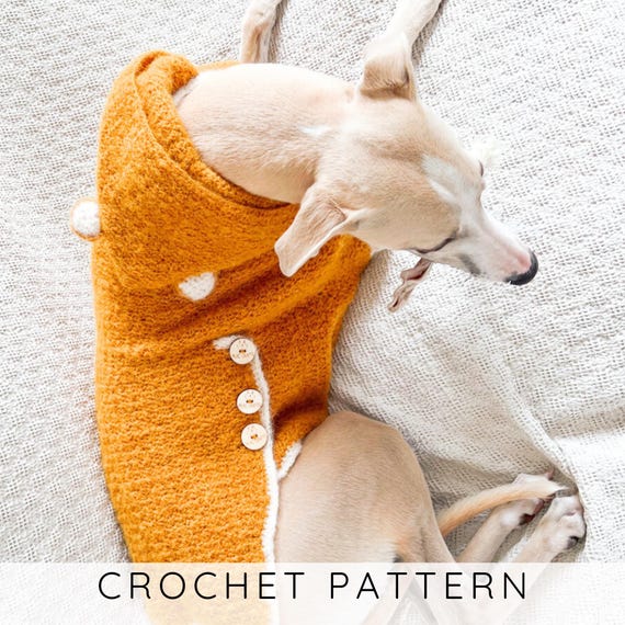 Hooded Dog Sweater Crochet Pattern with Ears, Dog Hoodie for Small Medium Large, 8 Sizes I Doggo No 19