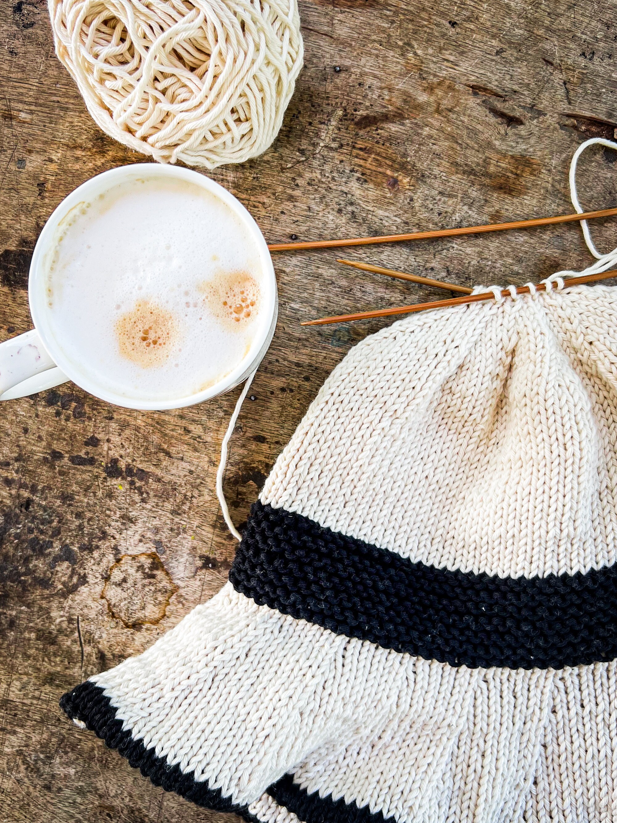 Brimmed Sun Hat KNITTING PATTERN Easy Summer Hat Knit