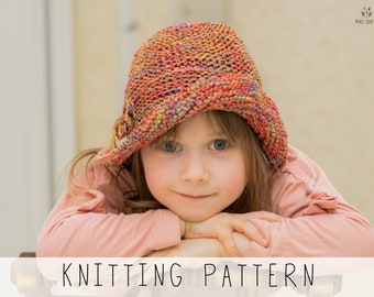 Easy Sun Hat KNITTING PATTERN Summer Hat Knit Pattern Girls Brimmed Hat Toddler Knit Bucket Hat Pattern Beach Hat Pattern I Charlotte