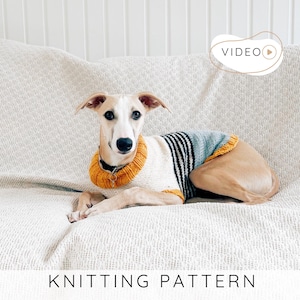 Modello per lavorare a maglia un cappotto per cani con video tutorial, modello per maglione per cani, maglione per cani, giacca per animali domestici di taglia piccola, media e grande fai da te I Doggo No 2