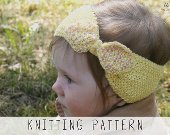 Bow Headband KNITTING PATTERN Baby Headband Knit Pattern, Beads Knitting, Easy Ear Warmer Pattern Girls Headband, Headwrap with Bow I Alisa