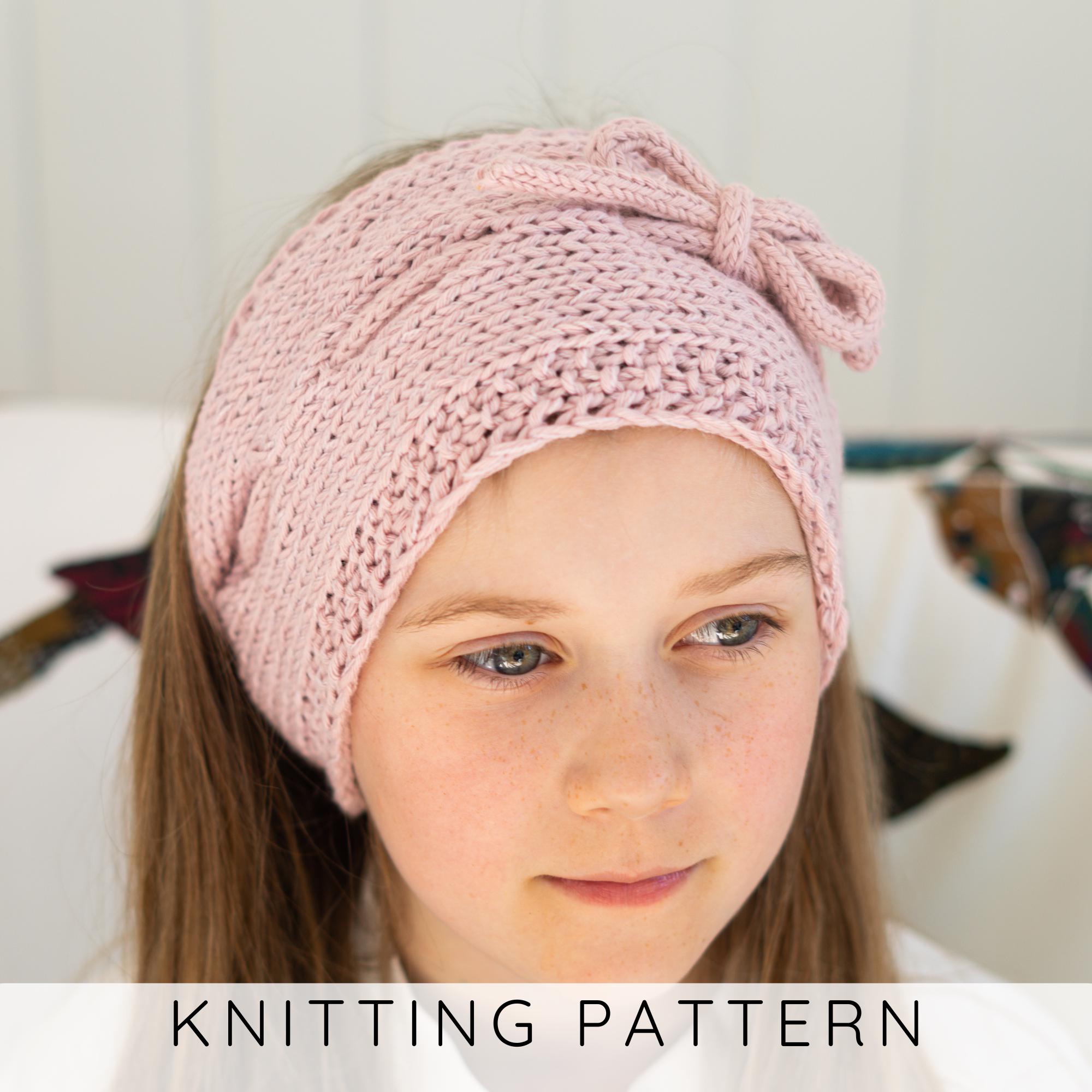 Girls Bow Headband KNITTING PATTERN, Beginner Headband Knit 