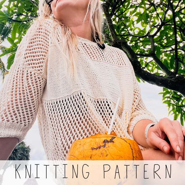 Summer tee KNITTING PATTERN Light Sweater Top Knit Pattern Mesh Top Summer Knitting Pattern Tank Top Beginner Pattern I BRB
