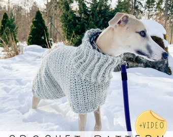 Large Dog Sweater CROCHET PATTERN Easy Big Dog Jumper Video Pattern Chunky Dog Coat Large Dog Sweater Pattern Dog Gift I Doggo No 12 Sweater