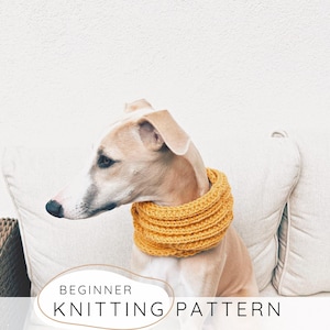 Beginner Dog Scarf KNITTING PATTERN, Easy Pet Cowl Neck Warmer Knit DIY, Dog Snood, Small Medium Large Dog Clothes Pdf I Doggo no 4