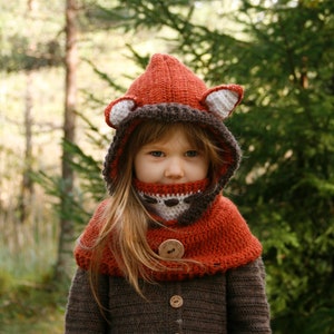 Fox Hooded Cowl CROCHET PATTERN Fox Crochet Pattern with Video Instructions, Pointed Ears Easy Kids Hoodie Crochet Pattern Fox Hood I Reed image 3