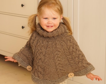 Strickmuster Pdf, Kragen Poncho, Strickmuster Pdf, Grobstrick Zopfmuster, Heirloom Chunky Zopfmuster Poncho I VERONA