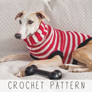 CROCHET Dog Sweater Pattern Dog Jumper Crochet Pattern Striped Dog Sweater Pattern Small Dog Sweater Crochet Large Dog Pattern Doggo No 14