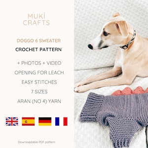 Dragon Dog Sweater Crochet Pattern, Cozy Pet Jumper with Spikes, DIY Dog Clothes, 7 Sizes I Doggo No 6 image 2