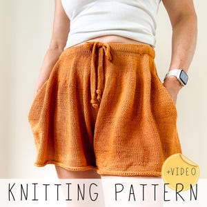 Shorts KNITTING PATTERN Skirt-style Shorts Knit Pattern for Women (Size XS to 3XL),  Knitted Shorts Pattern with Pockets I Bliss Pants