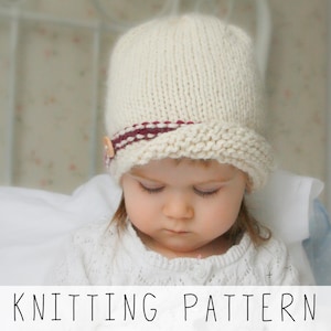 Cloche hat KNITTING PATTERN, Vintage style beanie, Girls winter hat PDF pattern I Clohe