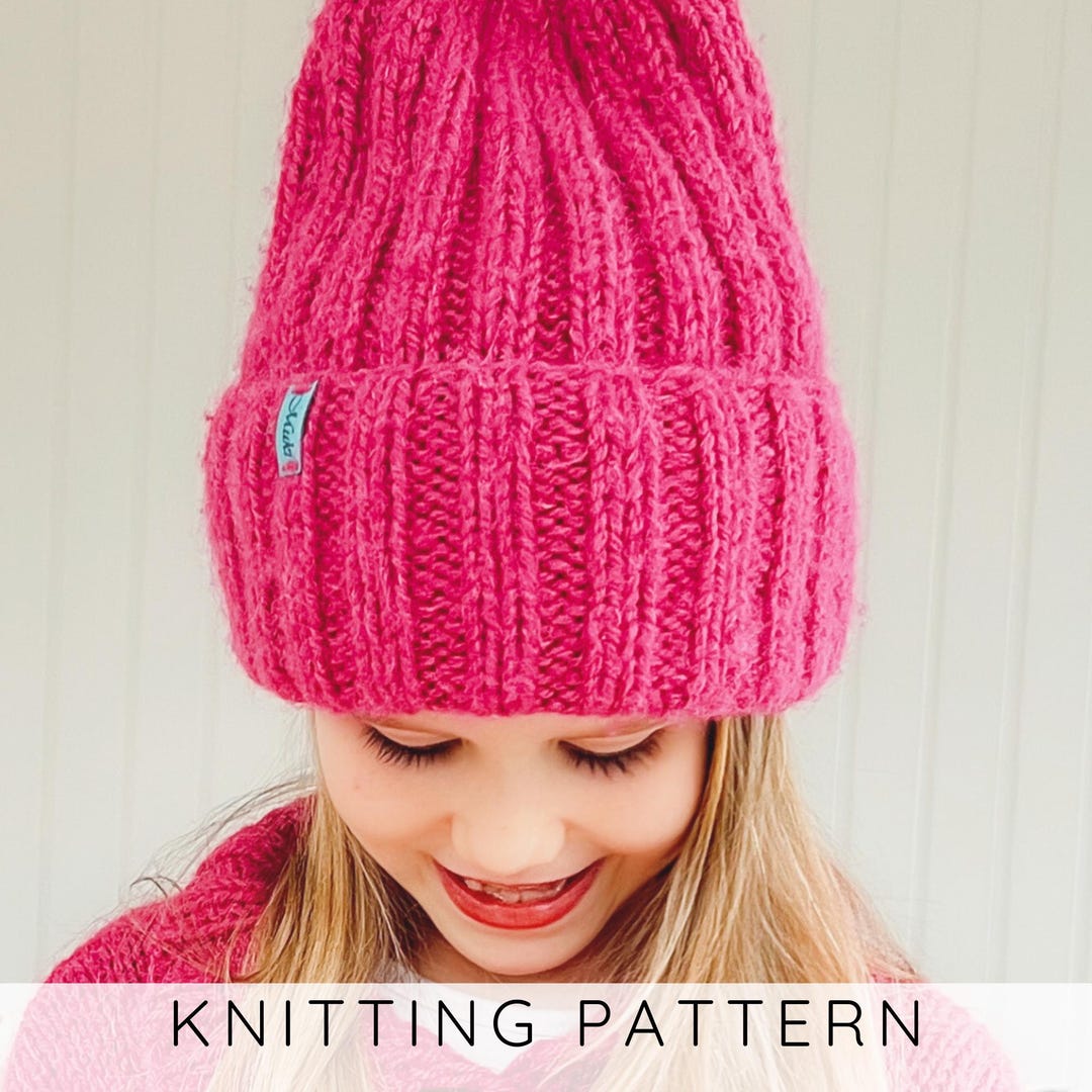 Easy Chunky Ribbed Hat KNITTING PATTERN for Beginners in Bulky Yarn I ...