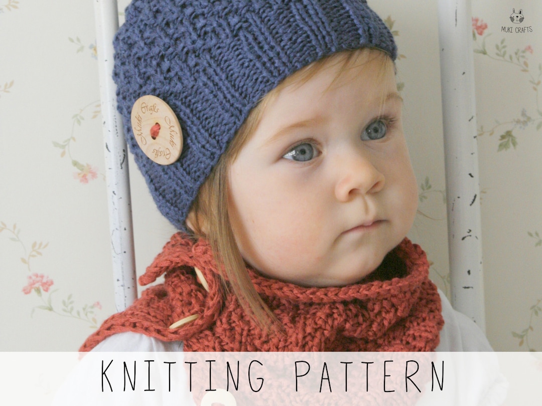 Beanie KNITTING PATTERN Beginner's Kids Hat Knit Pattern