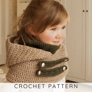 Robin Hood CROCHET PATTERN, Boys Hooded Cowl with Inner Cowl & Straps, Winter Snood Pattern, DIY Robin Hood Costume (kids size) I Cole Snood