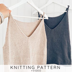 Knit Tank Top KNITTING PATTERN Video, Beginner Summer Knit Tank Top Pattern, Easy  Sleeveless Shirt (XS to 3XL size) I Alpha