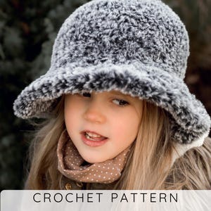 Fuzzy Bucket Hat Crochet Pattern: Easy Brim Hat (PDF) I Fur hat