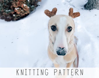 Dog Christmas Cowl KNITTING PATTERN Dog Snood Knit Pattern Easy Dog Collar Pattern Reindeer Pattern Dog Christmas Gift Doggo no 7