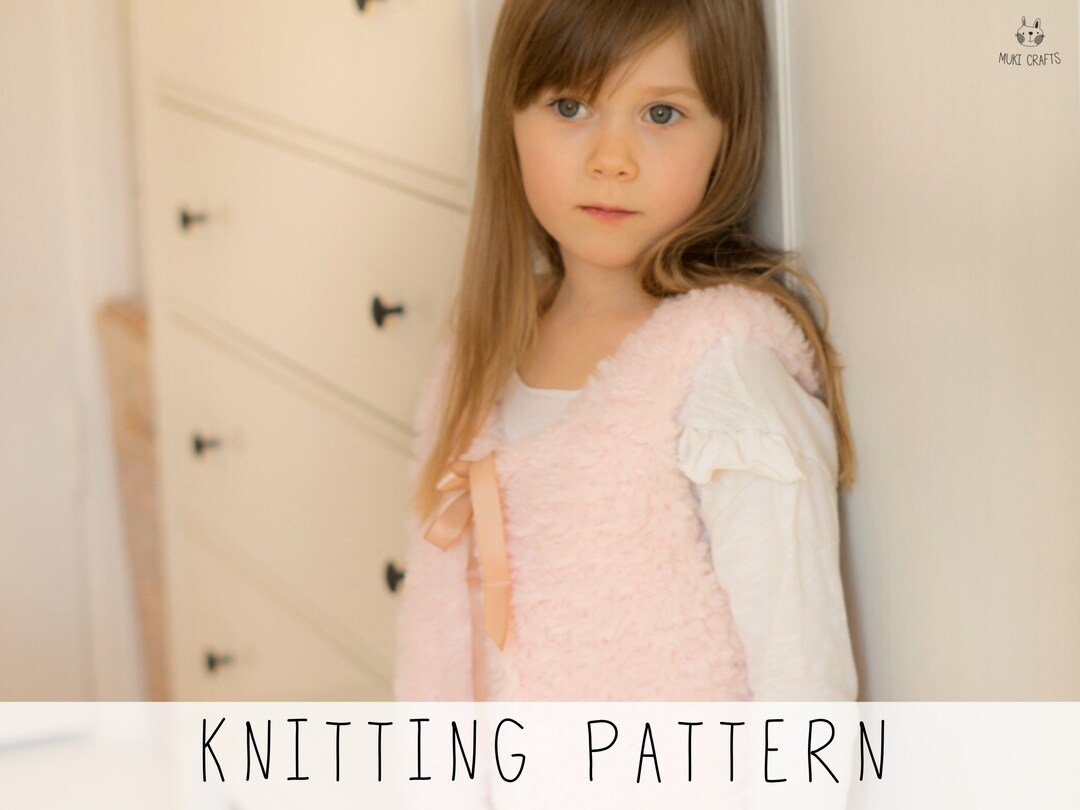 Easy Vest KNITTING PATTERN Kids Vest Knit Pattern for Beginner, Faux