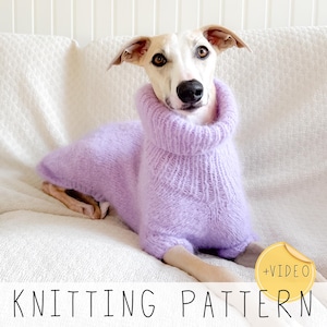 Dog Sweater KNITTING PATTERN for Small to Large Dogs, Dog Jacket with Collar and leg sleeves (8 Sizes) l I Doggo no 9
