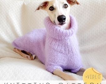 Dog Sweater KNITTING PATTERN for Small to Large Dogs, Dog Jacket with Collar and leg sleeves (8 Sizes) l I Doggo no 9