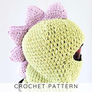 Dragon Ski Helmet Balaclava CROCHET PATTERN Animal Helmet Cover (toddler, kids and adult sizes), Helmet Mask with Dragon Spikes I Drake