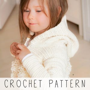 Kort jasje GEHAAKT PATROON, vest met capuchon voor kinderen met lussen, gehaakt vest meisjes I Frankie