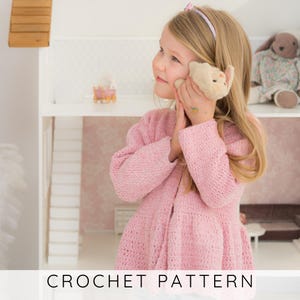 Girls Cardigan Crochet Pattern, Ruffle Sweater PDF, Kids Jacket Pattern, Sizes 3-12 Years I Wild Child