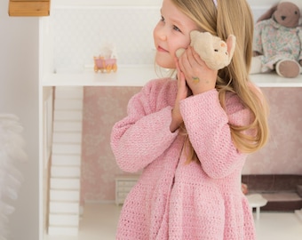 Girls Cardigan CROCHET PATTERN, Ruffle Sweater PDF, Kids Jacket Pattern, Girls Boho Cardigan (Sizes 3-12 Years) I Wild Child