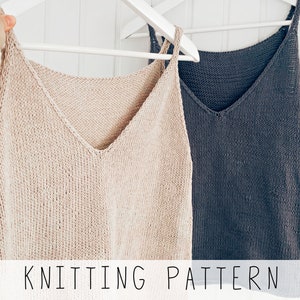 Summer Top KNITTING PATTERN V-neck Tank Top Knit Pattern Basic Top