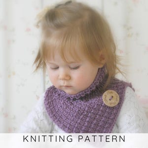 Kids Bandana Scarf KNITTING PATTERN, Baby Cowl Knit Pattern, Boys Textured Cowl, Kids Neck Warmer Pattern I Alex