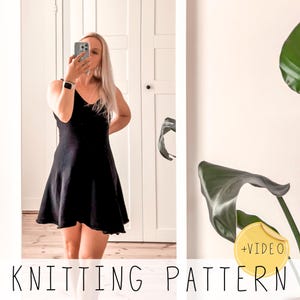 Dress KNITTING PATTERN, Summer Dress Knit Pattern for Women (Small to Large Size) with V-neck and Spaghetti Straps, Long Dress I LBD