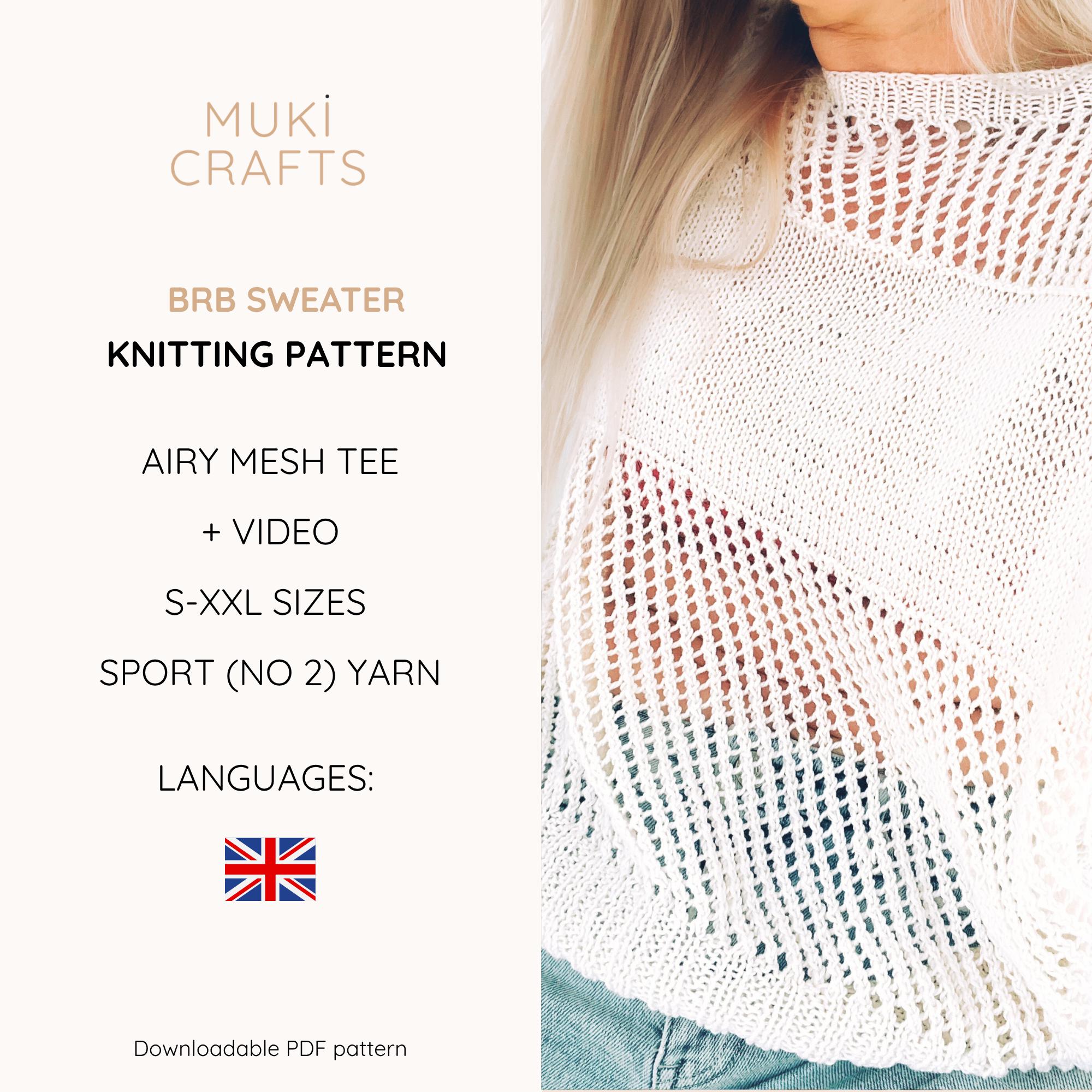 Mesh Top KNITTING PATTERN, Summer Sweater Knit Tee Pdf, Airy Open