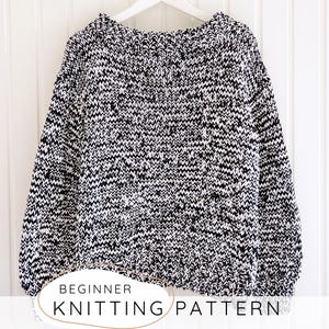 Oversized Chunky Pullover STRICKMUSTER, Einfaches Dickes Pullover Flachstrickmuster für Frauen, Größe inclusive, Slouchy Winter Pullover I McKinsey