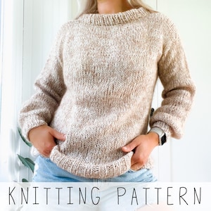 Sweater KNITTING PATTERN Women's Pullover Knit Pattern (Sizes S to 3XL), Easy Oversized Chunky Knit Jumper Pattern for Beginner I McKinsey