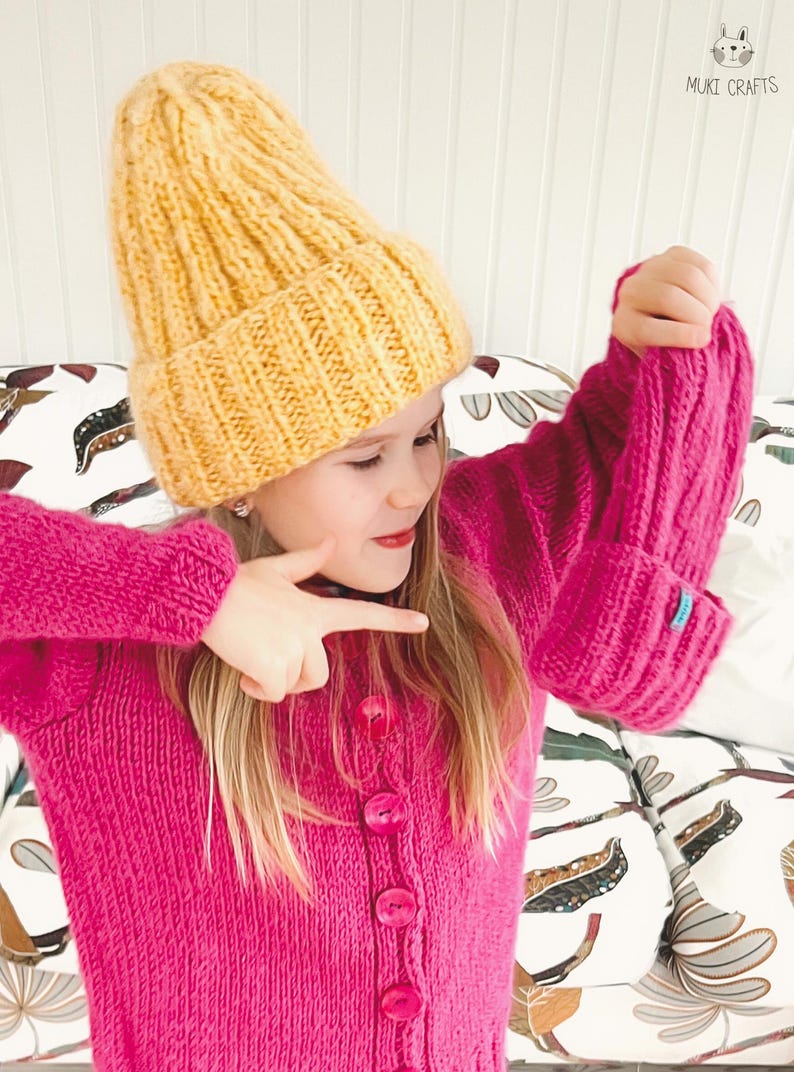 Easy Chunky Ribbed Hat KNITTING PATTERN for Beginners in Bulky Yarn I ...