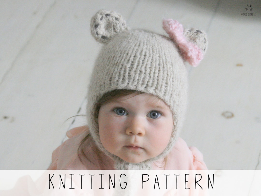 Baby Bear Hat KNITTING PATTERN Earflap Hat Knit Pattern With Etsy