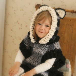 Wolf Poncho CROCHET PATTERN Chunky Fox Poncho Crochet Pattern with Pointed Ears, Wolf Pattern, Kids Rectangle Crochet Poncho Pattern I Max image 8