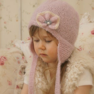 Newborn Earflap Hat KNITTING PATTERN Baby Earflap Beanie Knit Pattern with Knitted Flower, Preemie Hat, Kids Earflap Pattern I Taylor image 5
