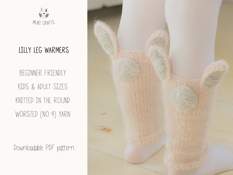 Bunny Leg Warmers KNITTING PATTERN Easy Kids warmer Knit Pattern Bunny Baby Leg Warmers Pattern Girls Gift Bunny Lover I Bunny Lilly image 2