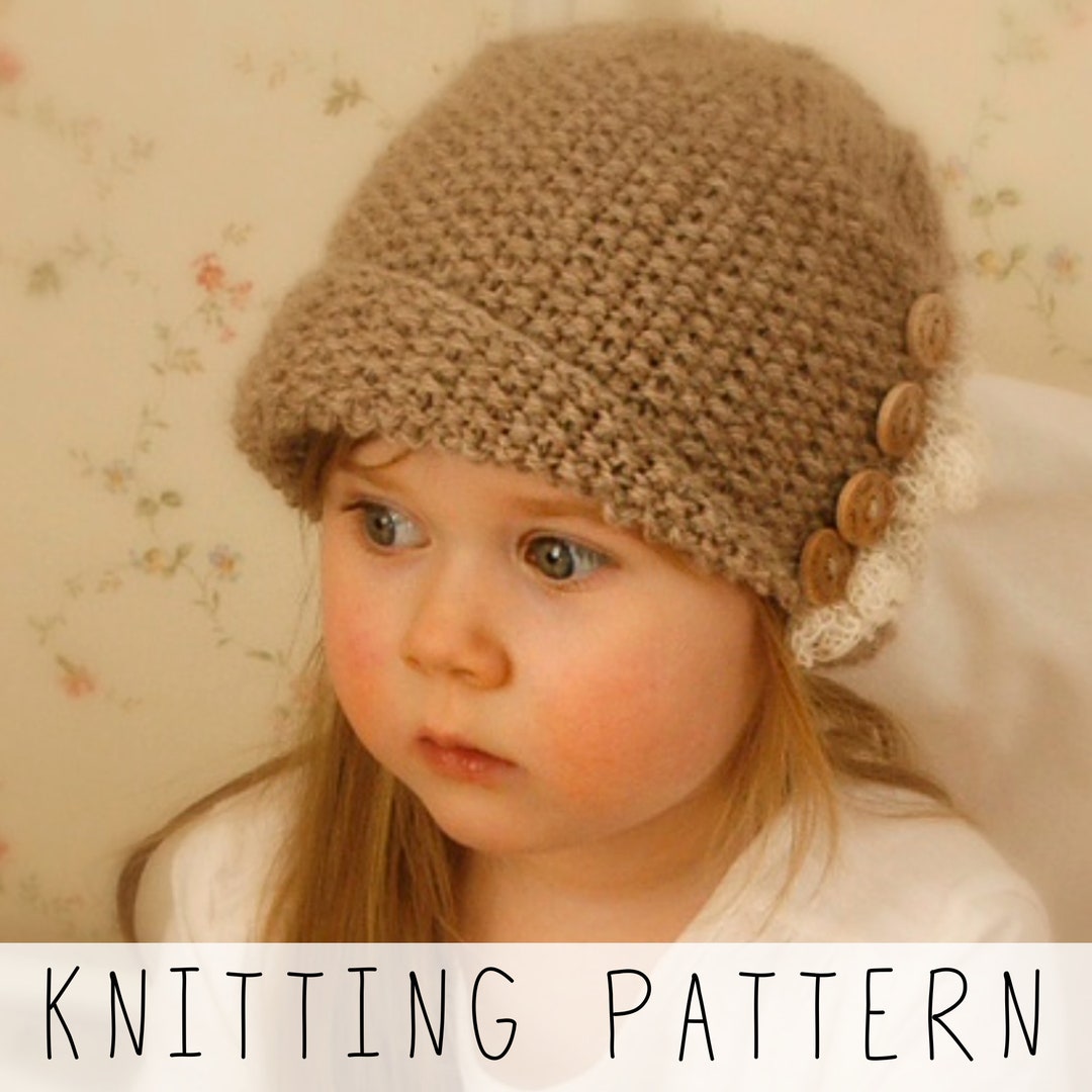 Girls Hat KNITTING PATTERN Cloche Knit Pattern Vintage Hat Pattern Knit