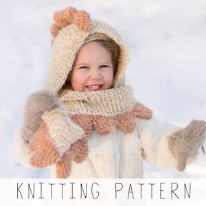 Dragon Hooded Scarf KNITTING PATTERN, Kids Hood Knit Pattern, Winter Snood Dragon, Knitting Kids Scarf Pattern with Spikes I Viper