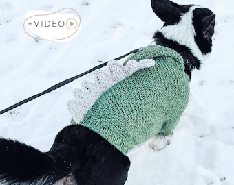 Dragon Hooded Dog Sweater KNITTING PATTERN, Cozy Pet Jumper with Spikes, Aran  Knit Dinosaur Dog Coat with Video Tutorial I Doggo 16